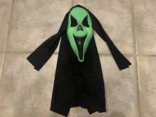 Green Scream Grin Mask Vintage 90’s Fun World Div Ghost face Rare Pointy Eyes picture