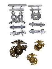 Lot Of 9 USMC Rifle / Pistol Expert W/ 2,4,5,10 & 13th Awards Certification Read picture