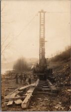 c1910s Railroad / Construction RPPC Photo Postcard STEAM CRANE & Crew / Unused picture