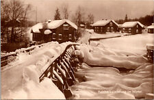 Winter Snow Wooden Houses Norway Trinks-Bildkarte Real Photo Postcard RPPC picture