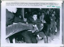1968 Anti-War Demonstrator Kicks Policeman In London Vietnam Wirephoto 7X9 picture