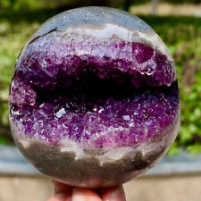 323G Natural Uruguayan Amethyst Quartz crystal open smile ball therapy picture