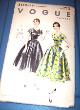 Vintage/1950's VOGUE #8189 Woman's size 12 COCKTAIL DRESS Pattern picture
