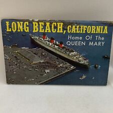 Vtg. 1968 Long Beach California Home of Queen Mary Postmarked Foldout Postcard picture