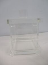 VINTAGE MID CENTURY MODERN CLEAR LUCITE COVERED SQUARE BOX ~ 7