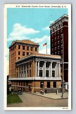 Greenville SC-South Carolina Greenville County Courthouse Vintage c1940 Postcard picture