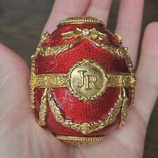 Joan Rivers Imperial Treasures Easter photo egg red enamel gold color 2.5