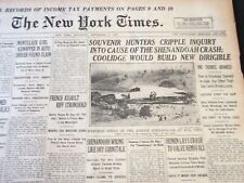 1925 SEPT 5 NEW YORK TIMES - SOUVENIR HUNTERS CRIPPLE SHENANDOAH - NT 6487 picture