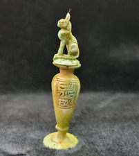 Ancient Egyptian Antiques Egyptian Urn Makhala Vessel With Bastet Cat Egypt BC picture