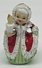 Vintage Napco Christmas Angel Bell With Spaghetti Trim & Candle -  picture