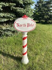 Vintage Union Products 45” Tall North Pole Sign Christmas Blow Mold picture