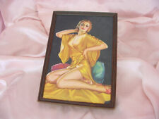 VINTAGE 1930s ART DECO ERA LOVELY FEMALE GLAMOROUS FIGURE PIN UP PRINT FRAMED picture