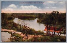 Joliet Illinois IL East Park Hickory Creek Bridge c1910s DB Postcard picture