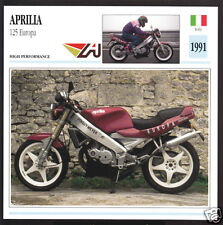1991 Aprilia 125cc Europa Italy Race Motorcycle Photo Spec Sheet Info Stat Card picture