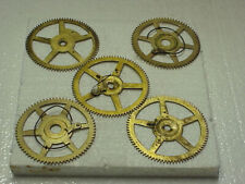 5 Used Large Brass American Clock Gears Steampunk Altered Art Projects parts #5 picture