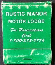 Vintage Matchbook Rustic Manor Motor Lodge Wisconsin picture