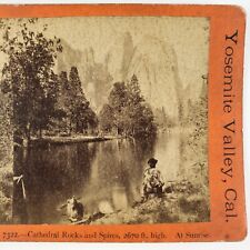 Cathedral Rocks & Spires Stereoview c1870 Yosemite Valley Park California B1926 picture