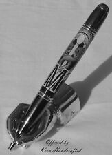 er - Keen Handcrafted Handmade EMT Gatsby Chrome and Gun Metal Twist Pen picture