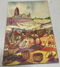 Vintage Postcard, Mexico,  Market Scene Cuernavaca Unused Artist Render picture