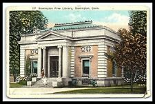 Stonington CT Free Library Linen Postcard Posted 1929  pc131 picture
