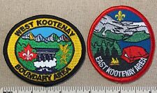 TW0 (2) WEST & EAST KOOTENAY BOOUNDARY AREA Boy Scouts Canada PATCHES Canadian picture