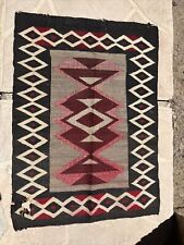 Antique Navajo Native American Handmade Natural Wool Rug Diamond Dazzler 41”x30” picture