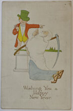 Pink of Perfection Vintage Postcard, Happy New Year, Father Time picture