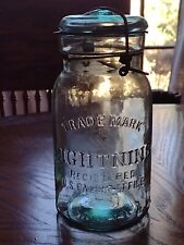 Antique Qt. Fruit Jar ~TRADE MARK LIGHTNING Registered U.S.Patent Office~