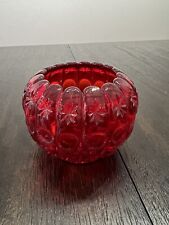 Fenton Priscilla Rose Bowl 3 1/2” Tall, Ruby Red 1963 #568, Excellent Condition picture