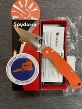 Spyderco Cutlery Shoppe Exclusive PM2 - Blue & Orange G10 - Satin Rex 45 Rare picture