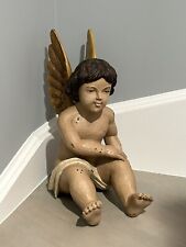 Vintage Santo Or Regency Style Cherub/Angel Large Heavy Carved Composite picture