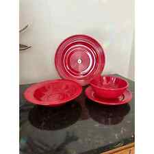 Tuxton Home Concentric Dinnerware Cayenne Red-4 Piece Place Setting picture