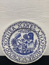 Royal Crownford Tribute To Mother VTG Plate By Norma Sherman Staffordshire Blue picture