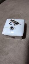 Eximious Trinket Box Fly Fishing Lure Made In England Gold Leaf picture
