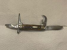 Rare 1912-1925 KABAR Union Olean USA Rogers Bone 4 Blade Scout/Camp knife. Nice picture