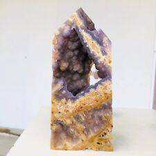 942g Natural Purple Chalcedony Grape Agate Quartz Crystal Wand Point Healing picture