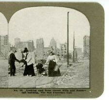 1906 Ruins Ellis Jones SF Call look East San Francisco Earthquake Stereoview Z99 picture