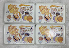 Beachcombers 1986 Rare Vintage Plastic Seashell Serving Trays Set of 4 picture