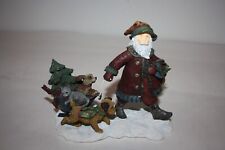 Delivering the Greens Santa Cat and Dogs Figurine Lisa Blowers 1st Edition 2000 picture