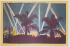 A World Premiere Night in Hollywood, CA VTG Linen Postcard picture