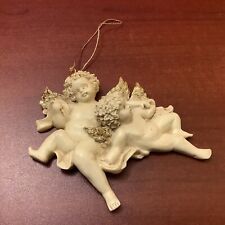 Renaissance Cherubs Holiday/Christmas Ornament~Cream~w/Gold Accents~FREE SHIP~ picture