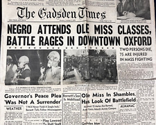 Battle Rages Headline James Meredith Ole Miss African American Newspaper Book picture
