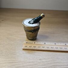 Vintage PHB Champagne Bucket Hinged Trinket Box w/ Champagne Glass Charm picture