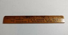 Vintage A. K. Hansen & Co Quebec Canada Advertising Wood Ruler picture