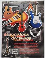 1999 Dean Guitars Deancisions Vintage Print Ad Man Cave Art Deco Poster 90's picture