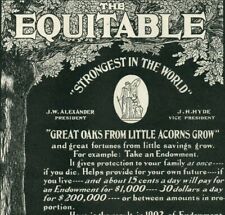 1902 Equitable LIFE INSURANCE Financial Policy Antique ORIGINAL Paper Ad 4370 picture