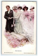 c1910's Sweet Couple Romance The Wedding Flowers Newman Antique Postcard picture