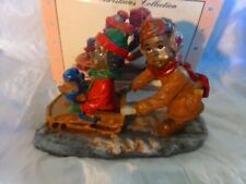 Vintage,the Christmas Collection, Boy,girl&puppy Sligh Riding Figurine,adorable picture