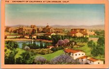 UCLA Campus, Los Angeles California - Vintage Linen Postcard - Aerial View picture