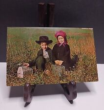 Vintage Postcard, Amish Country, Brother and Sister, Children picture